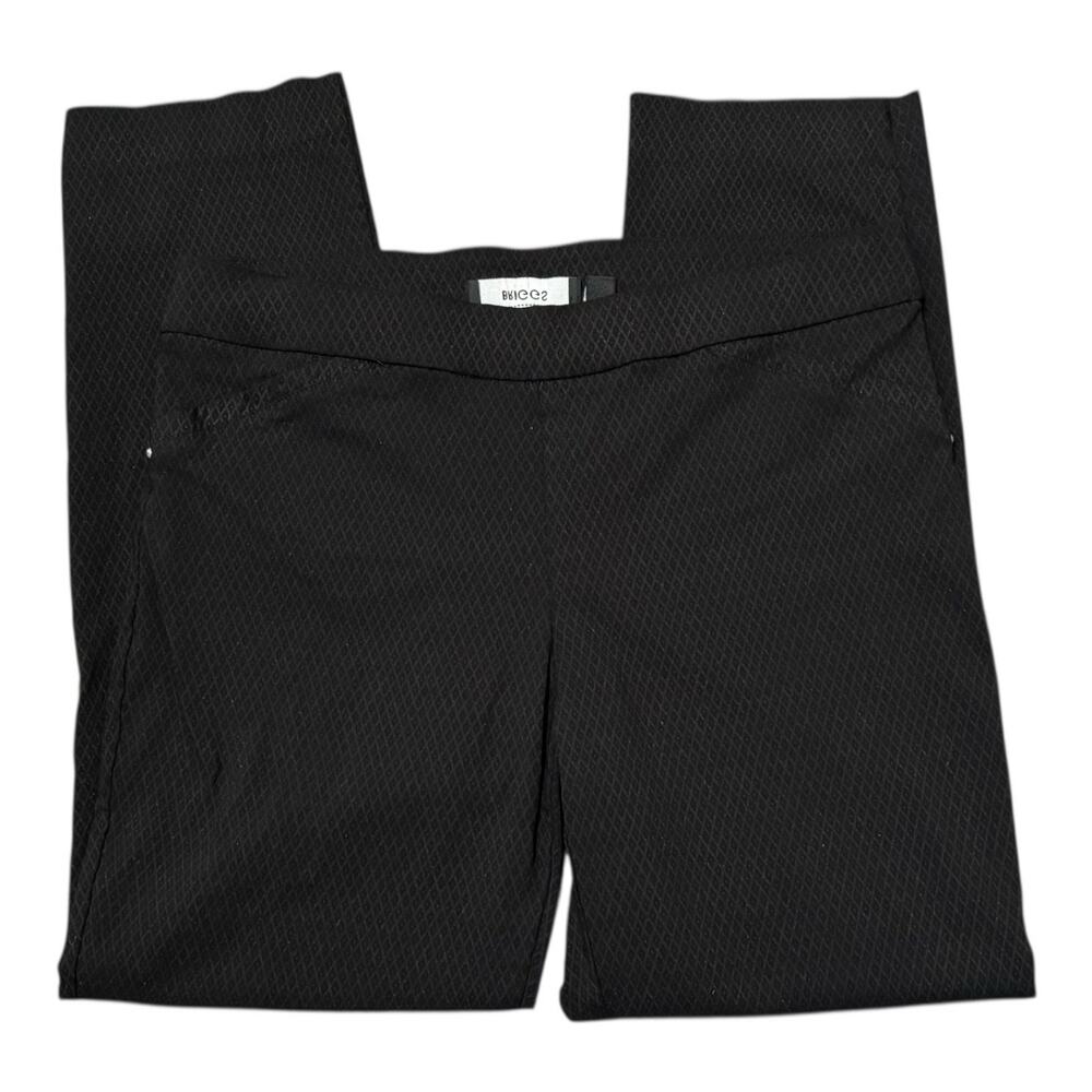 Briggs Petite Dark Brown w/ Black Diamond Print Straight Leg Pants 10P Office